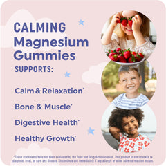 MAV NUTRITION Magnesium Calming Gummies closeup shows strawberry flavor for kids.