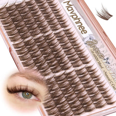 Mavphnee anime cluster lashes brown pack for natural daily definition and easy wear.