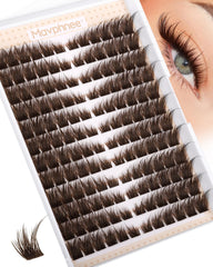 Mavphnee brown lash clusters for a natural fox-eye look and easy application