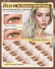 Mavphnee fluffy faux mink lash clusters with CC curl offering delicate volume.