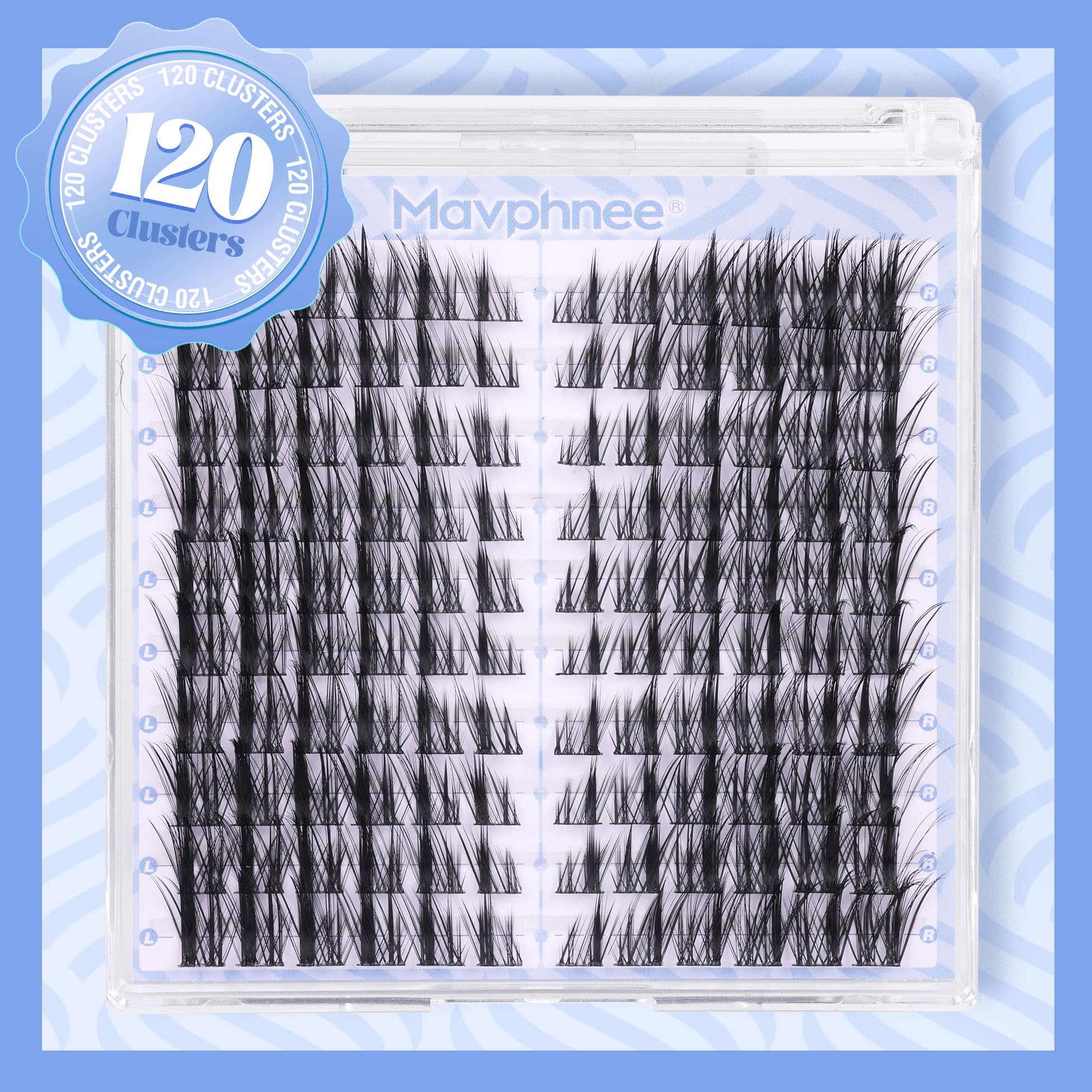 Mavphnee Manga Lash Clusters CD-curve lashes deliver a lifted flutter.