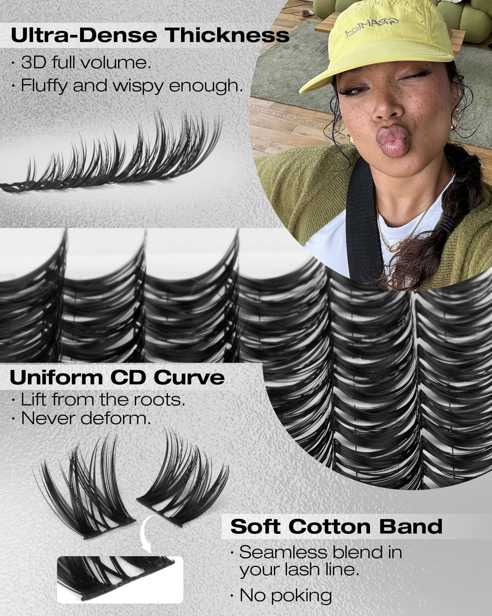 Mavphnee Premium Faux Mink soft lashes for a natural, feather-like vibe.