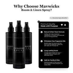Mavwicks Enchanted Rouge spray mist refreshing fabrics and cushions.