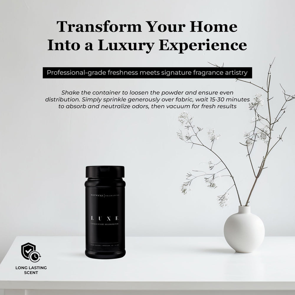 Mavwicks Luxe scent profile on upholstery surfaces for refined aroma