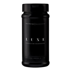 Mavwicks Luxe Upholstery Deodorizer 16oz bottle releasing fresh fabric fragrance