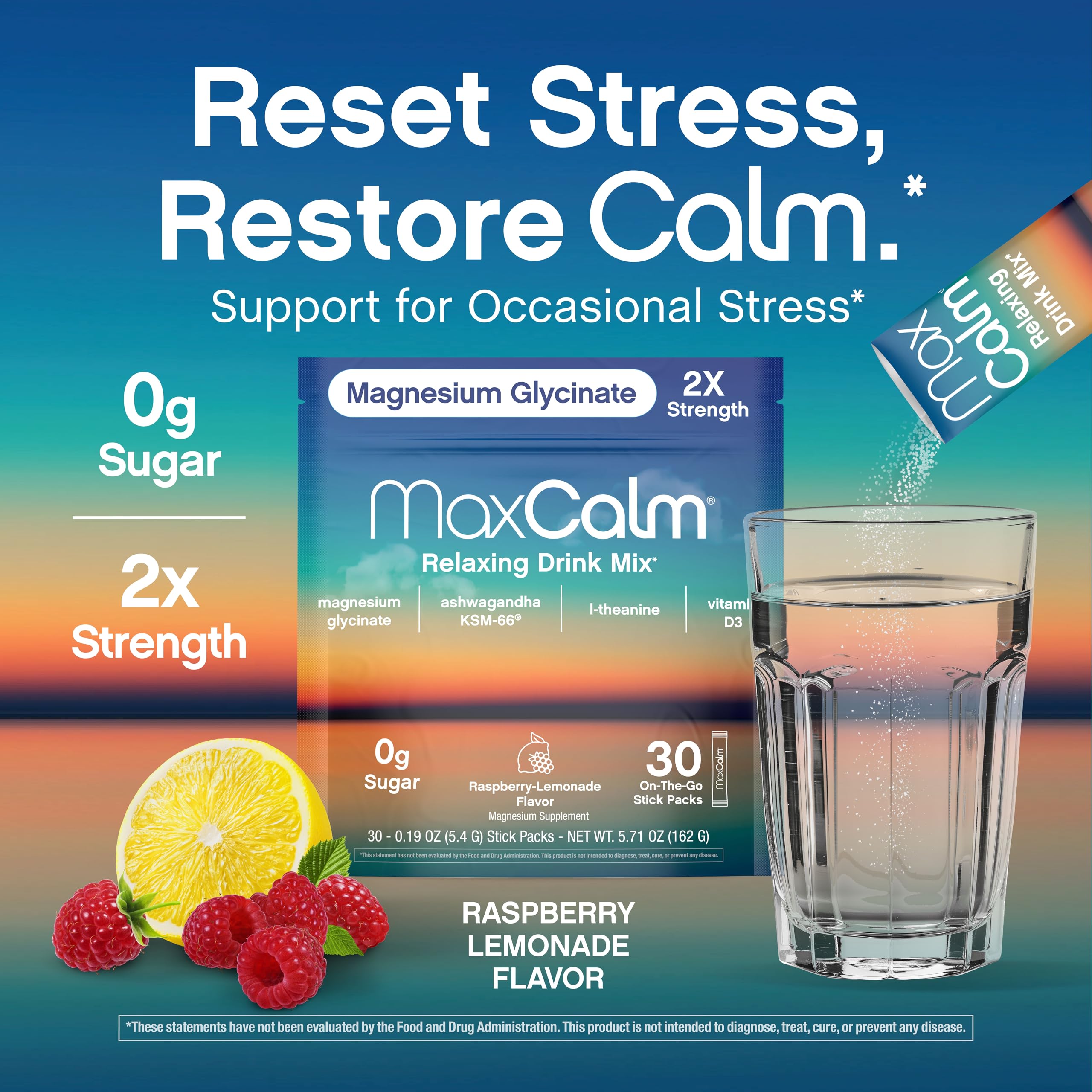 Max Calm ionic magnesium glycinate bottle highlighting premium mineral support
