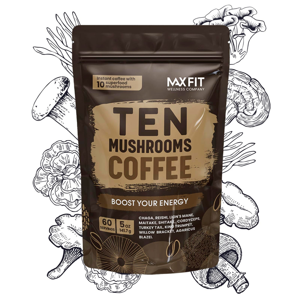 MAX FIT vegan mushroom coffee jar for convenient daily ritual