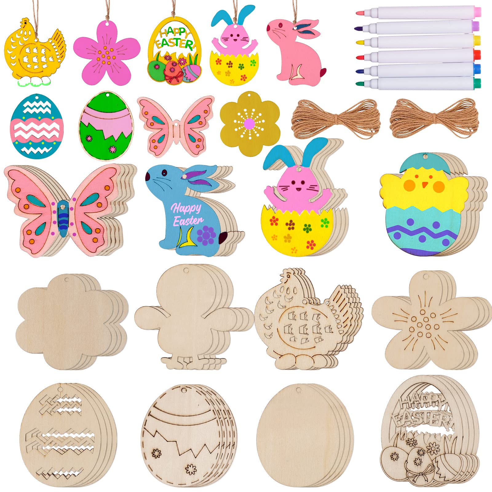Max Fun Easter chick wood cutout ornament ready for painting and hanging.