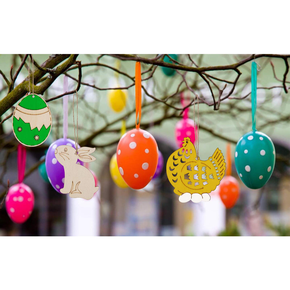 Max Fun Easter geometric design wood cutout for festive decorations.