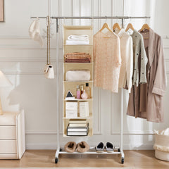 MAX Houser strong hook system securing organizer to closet rod