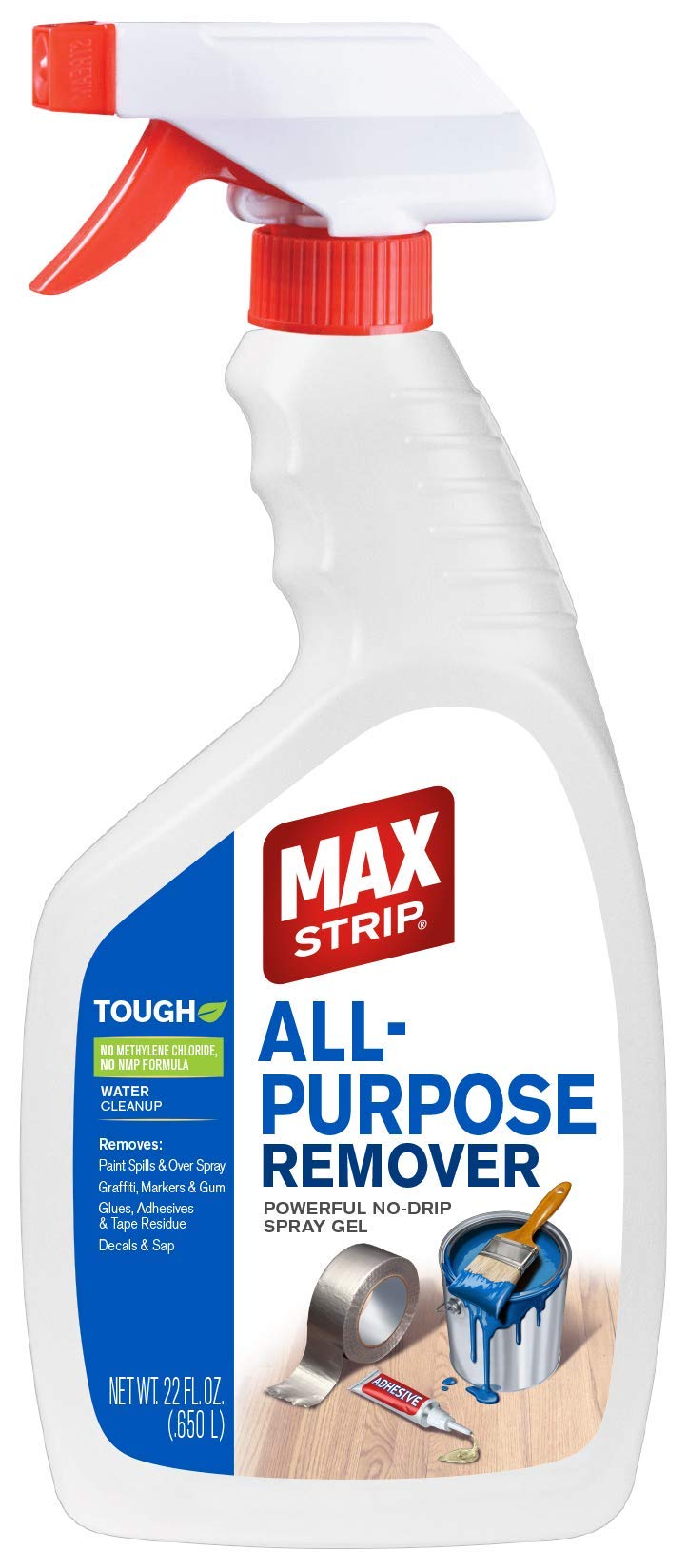 Max Strip all-purpose paint remover spray bottle for fast paint cleanup.