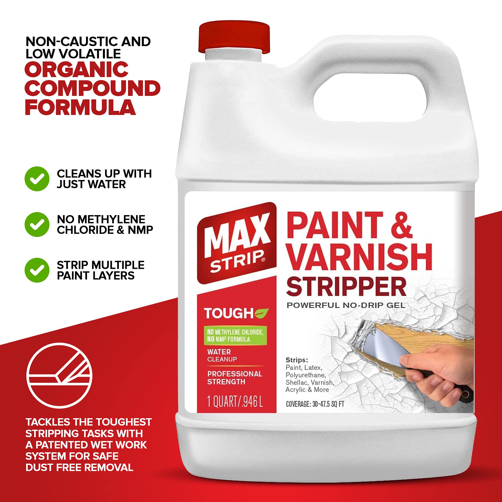 Max Strip metal coating removal on a metal surface ready for refinishing.