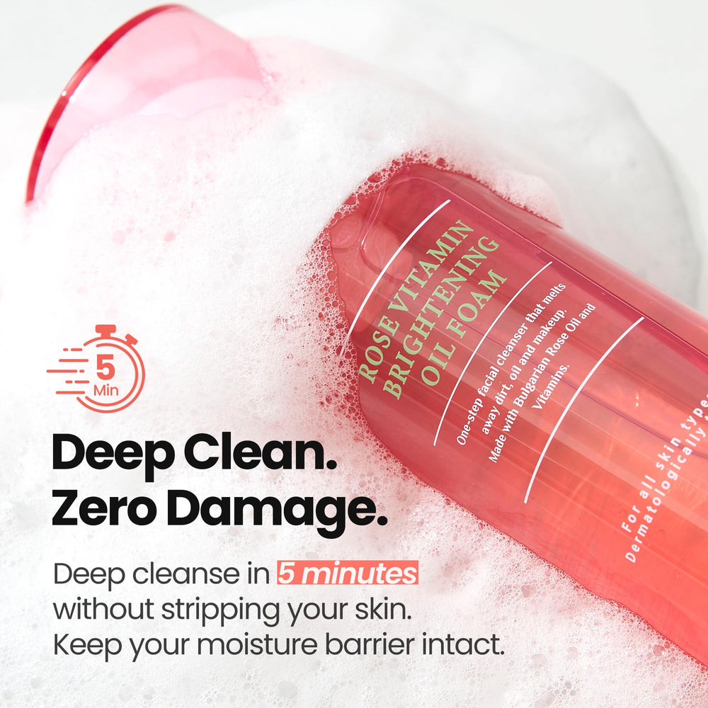 MAXCLINIC Rose Oil to Foam pore cleansing action dissolves buildup for a refreshed complexion