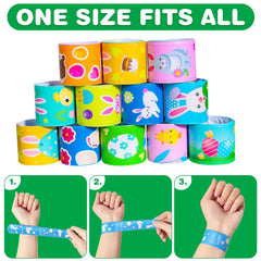 Max Fun Easter slap bracelets showing baskets, perfect for gift baskets