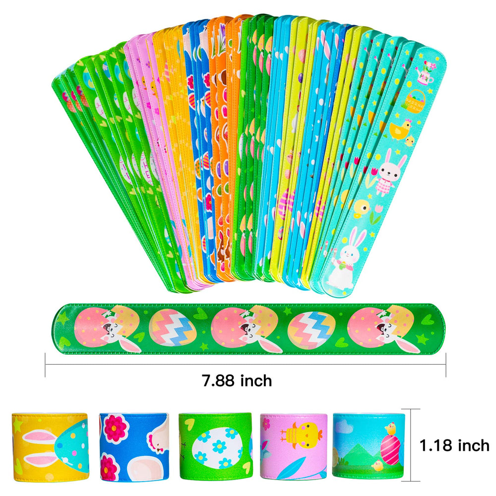 Max Fun Easter slap bracelets featuring eggs, great for classroom rewards