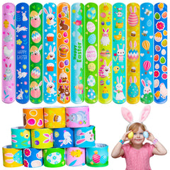 Max Fun Easter slap bracelets with rabbits, ideal party favors for egg hunts