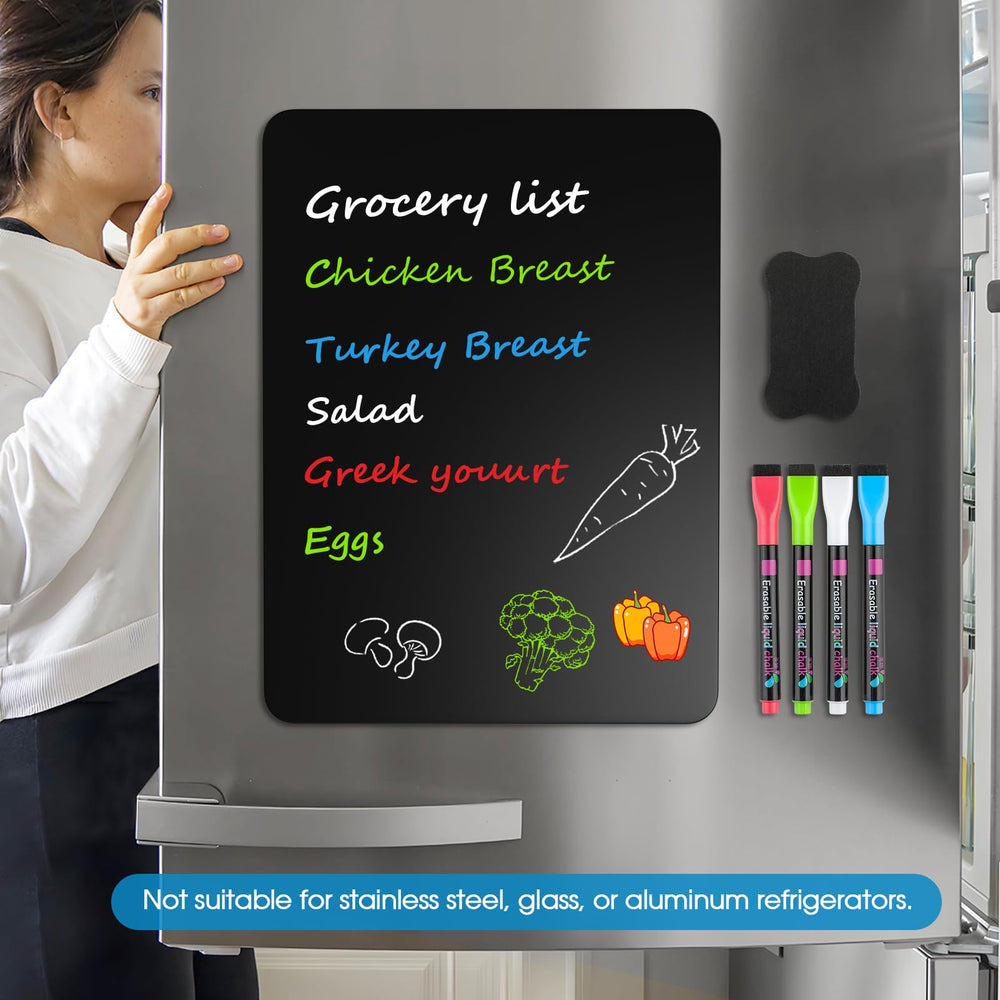 MaxGear family planner on fridge for grocery and note-taking