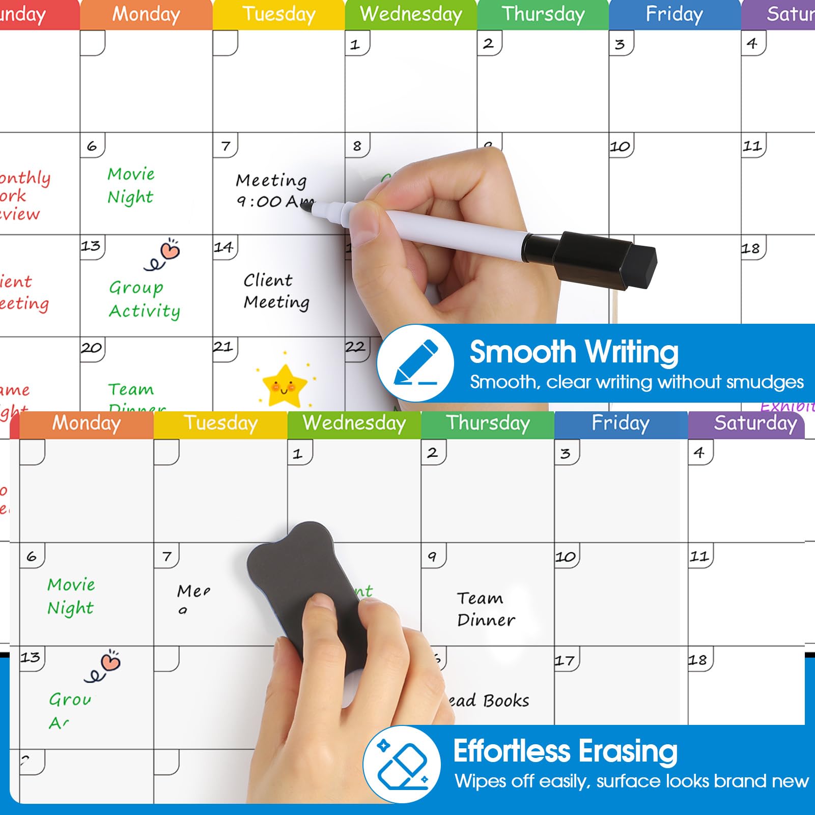 MaxGear fridge calendar blank whiteboard offering versatile planning space