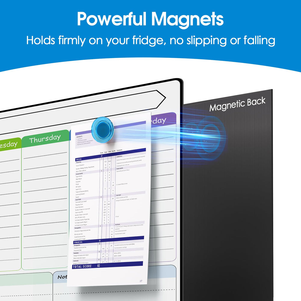 MaxGear fridge calendar list board for quick notes and shopping lists