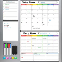 MaxGear fridge calendar monthly view for organized planning on a metal surface