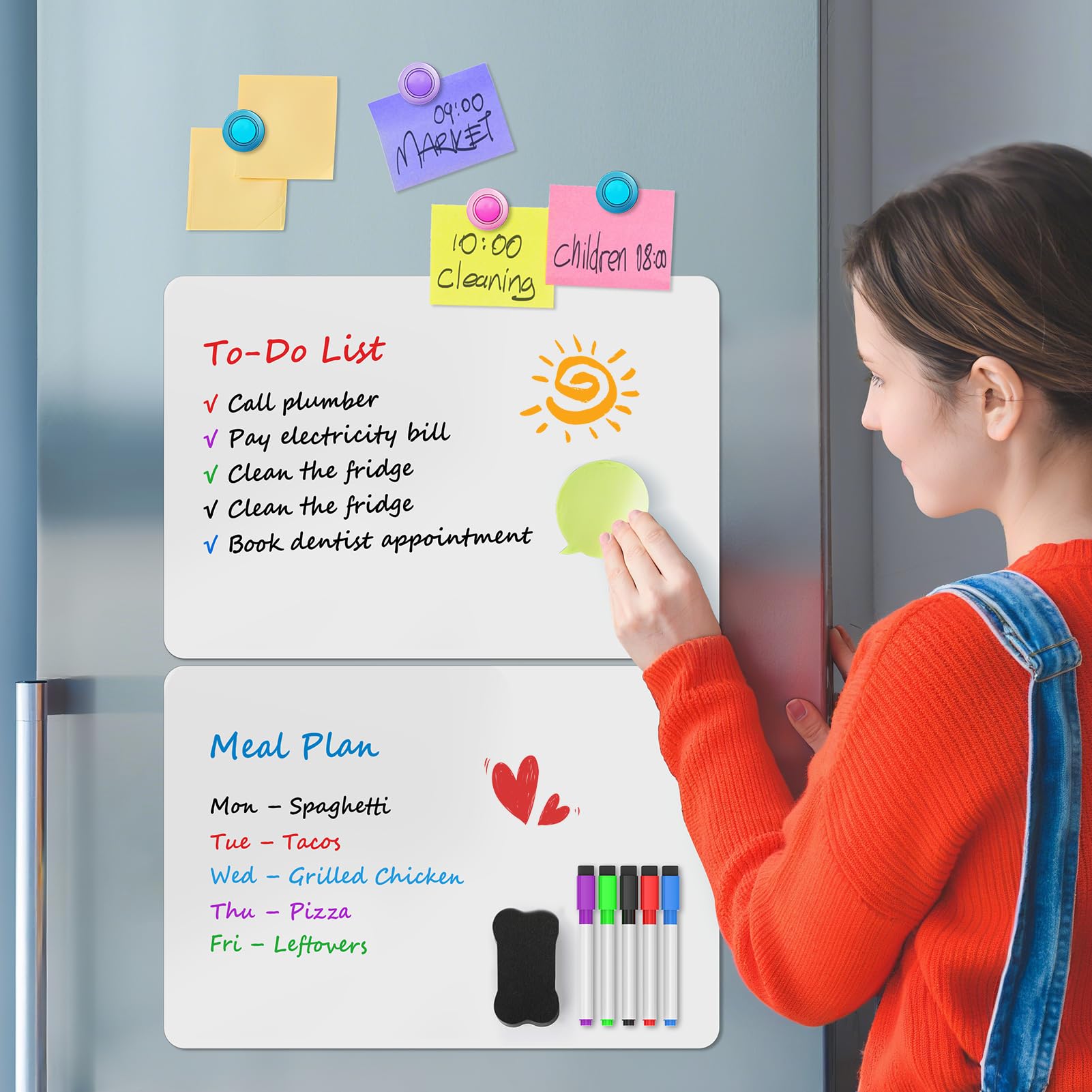 MaxGear compact whiteboard set suitable for kitchen or office.
