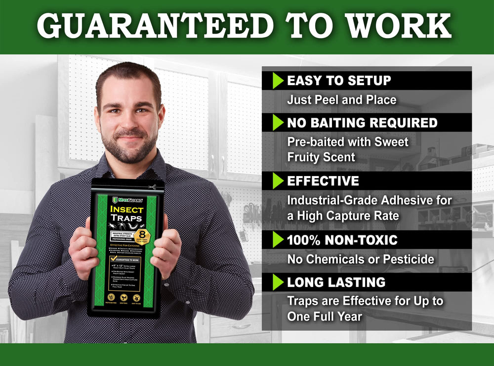 MaxGuard Extra Large Traps adhesive close-up shows industrial-grade sticky surface that locks in pests.