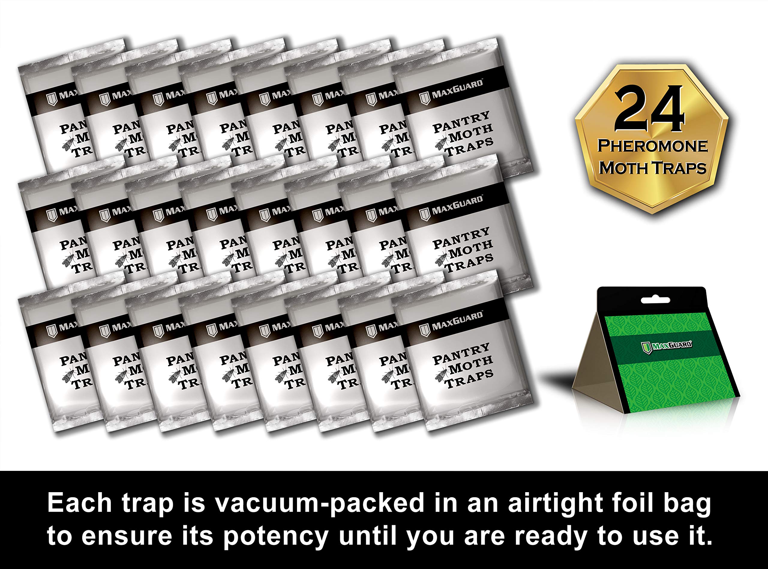 MaxGuard individually sealed traps ensure freshness and potency for dry goods storage.