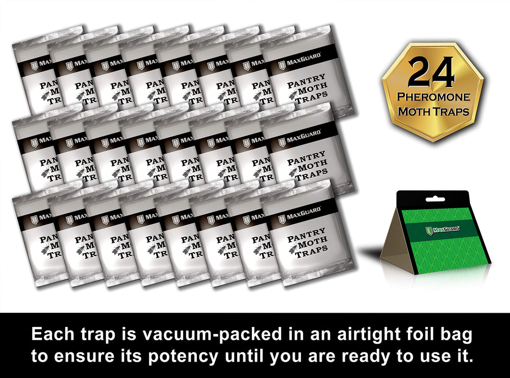 MaxGuard individually sealed traps ensure freshness and potency for dry goods storage.