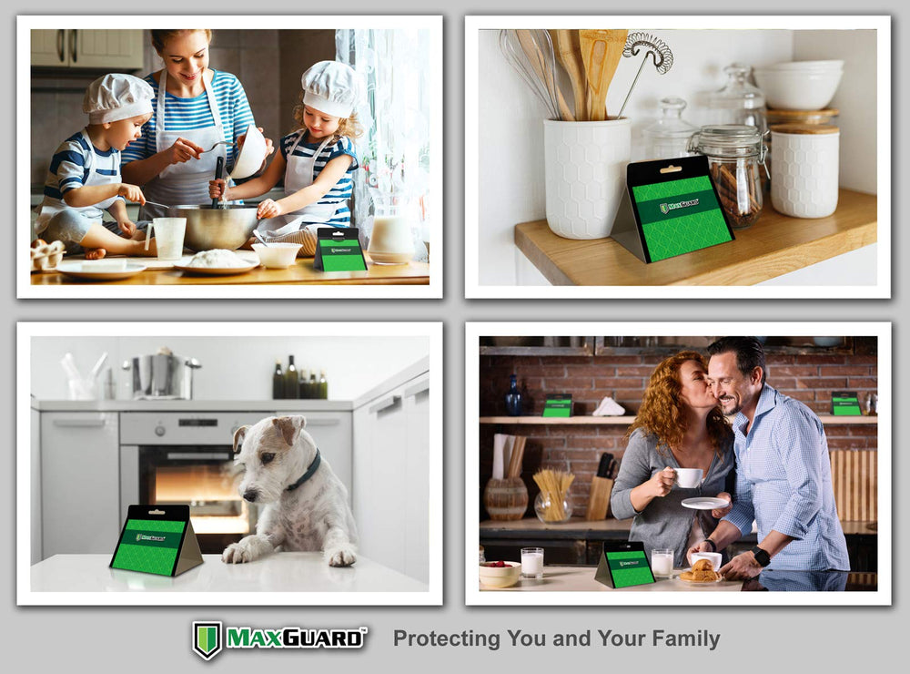 MAXGUARD packaging shows 12-pack plus two free traps for extended use.