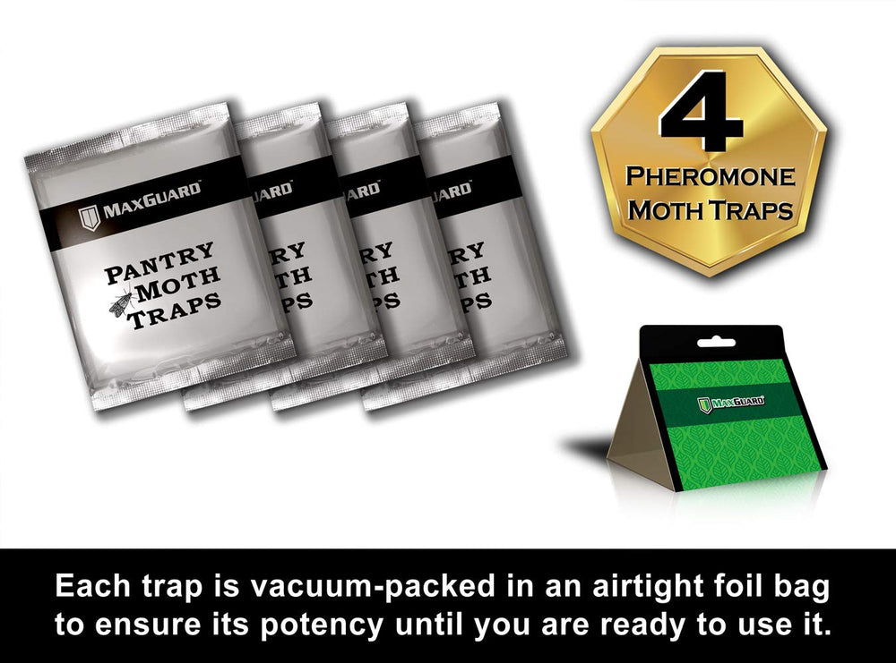 MaxGuard trap placed in pantry near dry goods for moth control