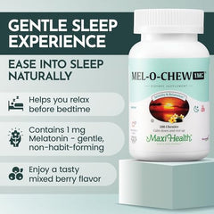 Maxi Health Mel-O-Chew berry flavor chewable ready for bedtime