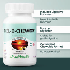 Maxi Health Mel-O-Chew Kosher certification label on packaging