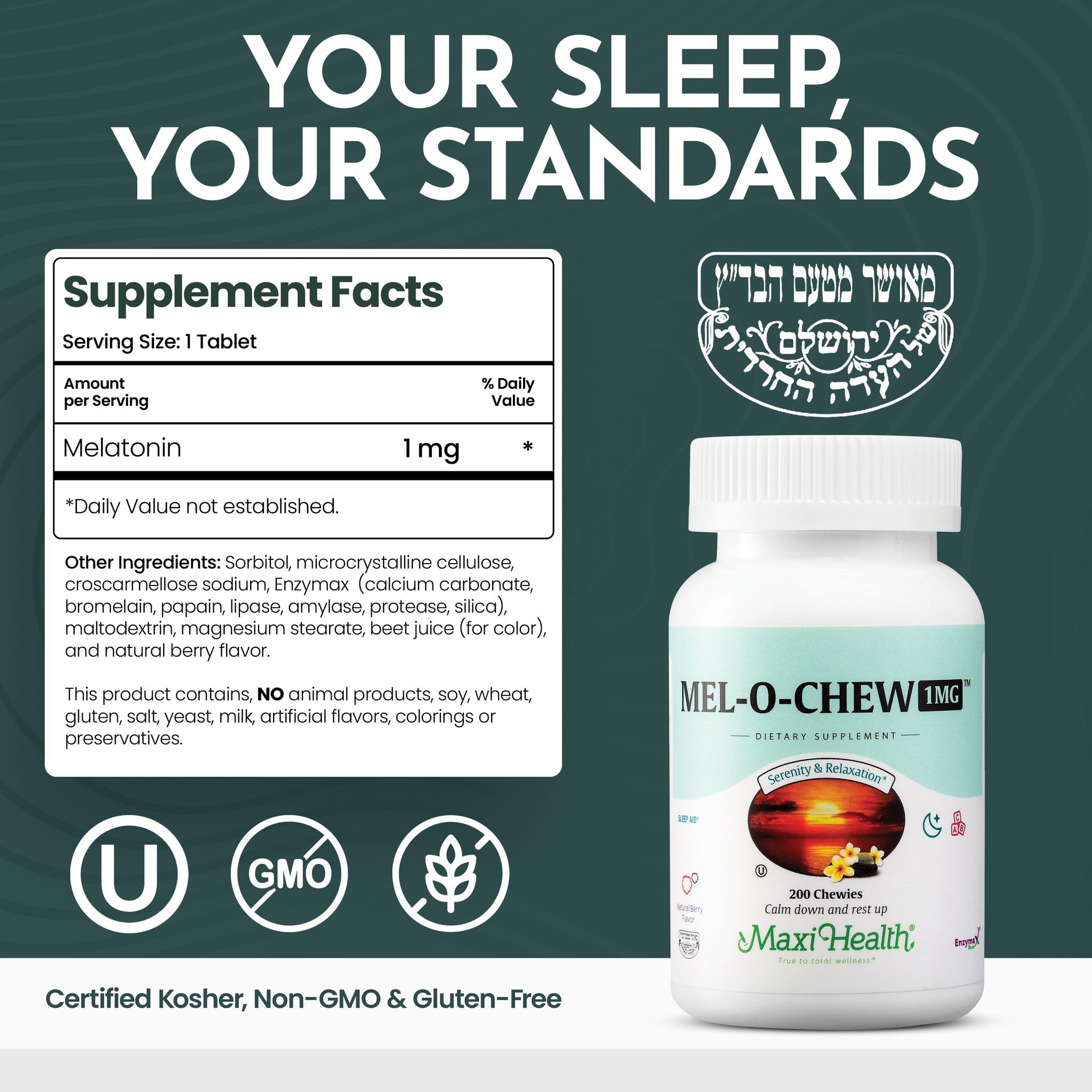 Maxi Health Mel-O-Chew in a nighttime routine setting