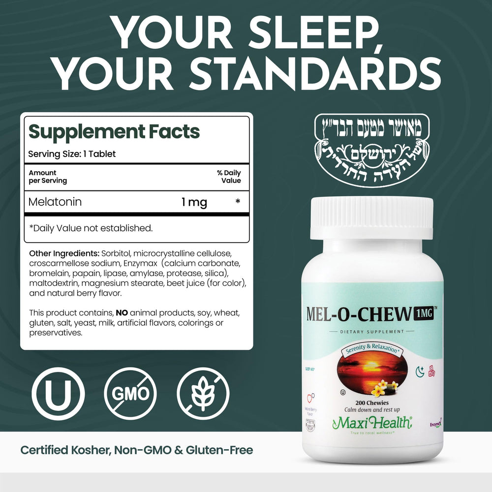 Maxi Health Mel-O-Chew in a nighttime routine setting