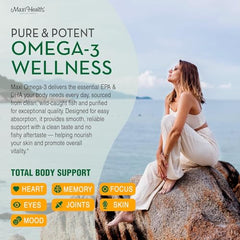 Molecular distillation label on Maxi Health Omega-3 for purity