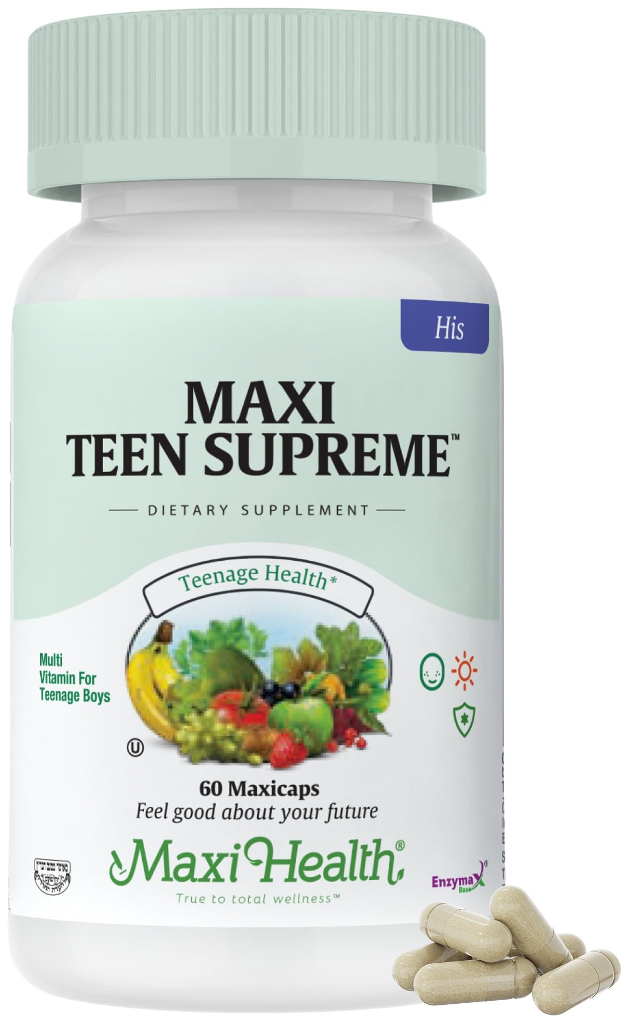 Maxi Health Teen Multi bottle front view showing a teen vitamin for growth and energy