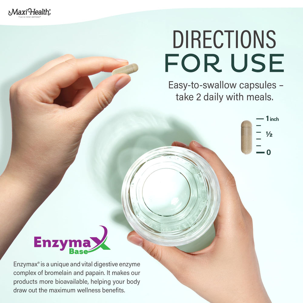 Maxi Health Teen Multivitamin icons illustrating immune support and energy.