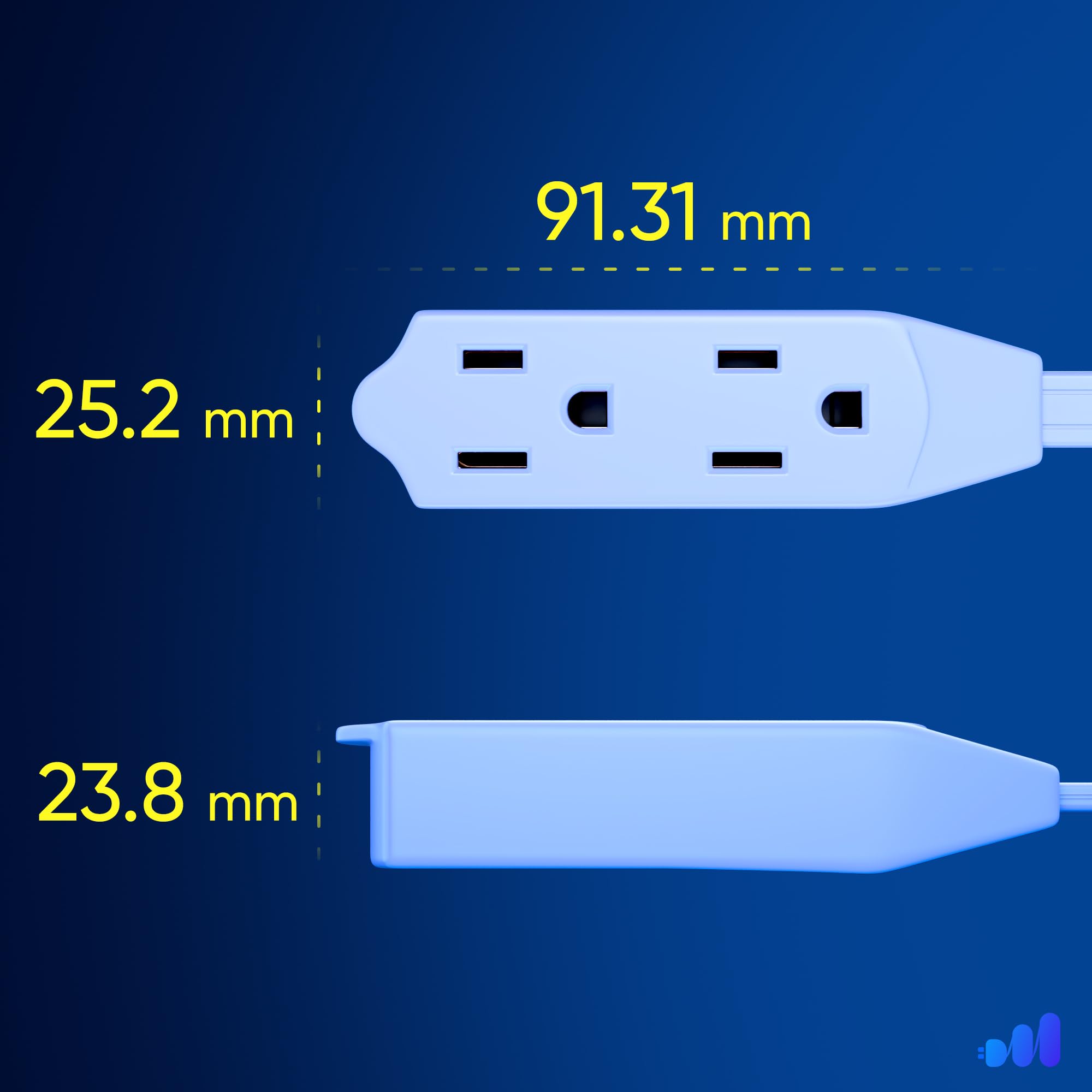 Maximm 360-degree rotating plug orientation helps reach outlets around furniture