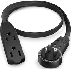 Maximm 360° rotating flat plug reduces cable angles in tight spaces.