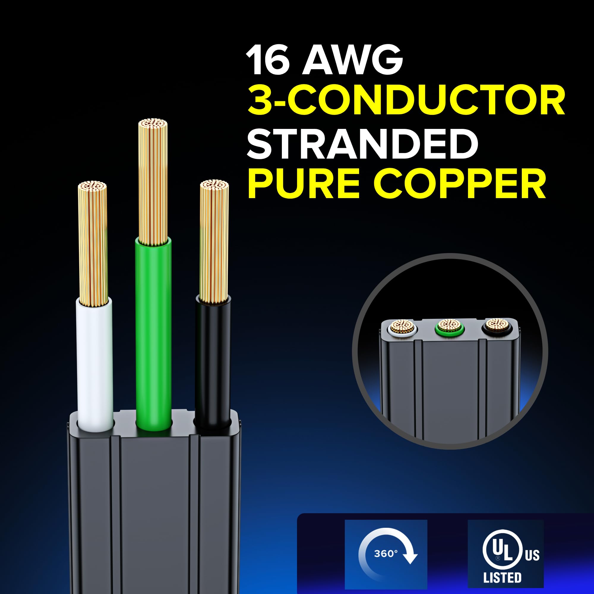 Black 2ft Maximm extension cord ideal for discreet setups
