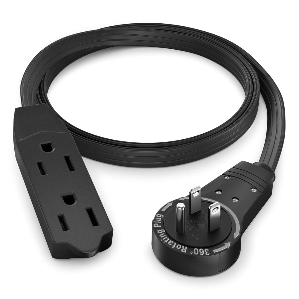 Maximm 2ft cable with 360-degree rotating flat plug for space saving