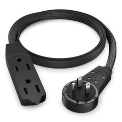 Maximm 2ft cable with 360-degree rotating flat plug for space saving