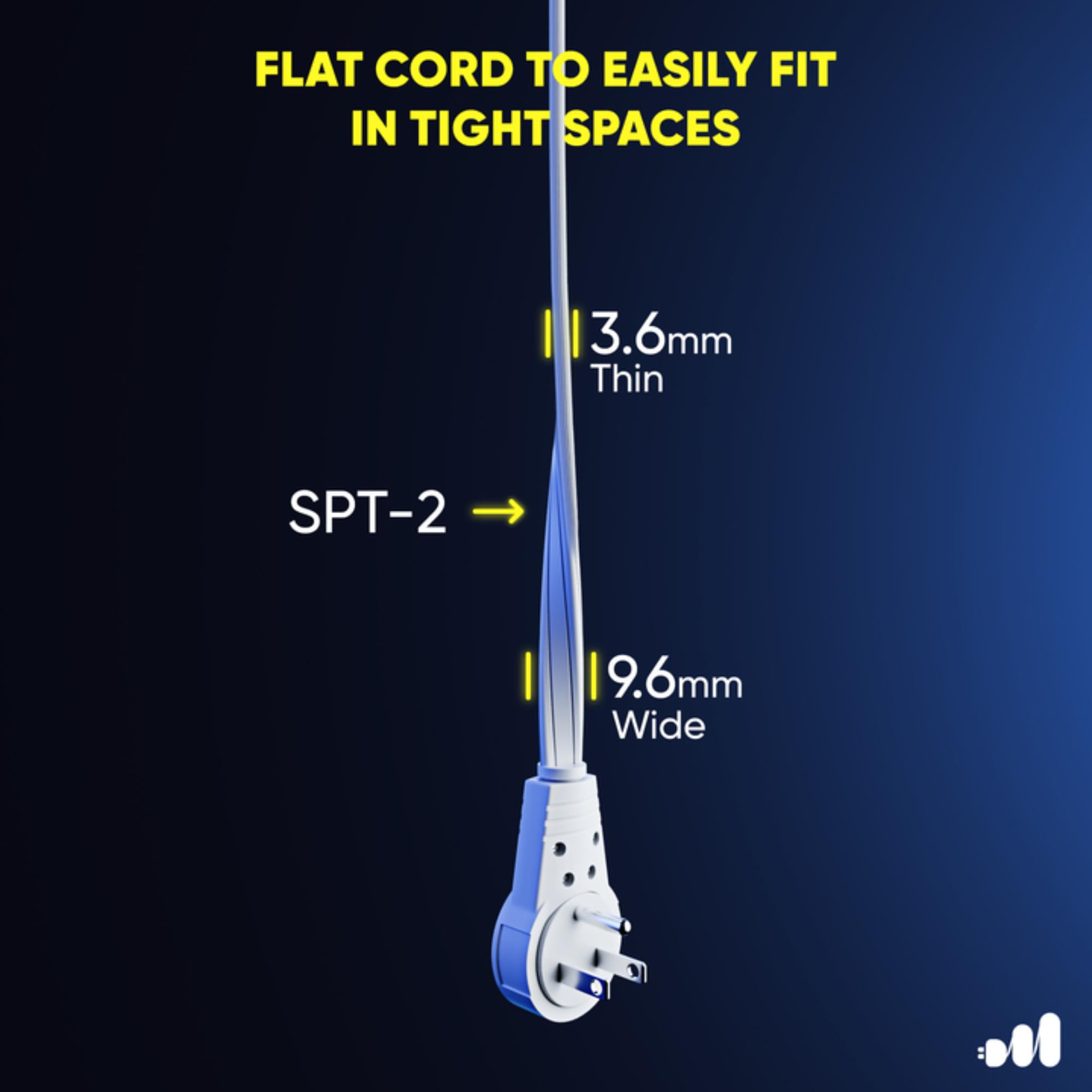 Maximm Cable three-prong grounded plug adds safety and stability.