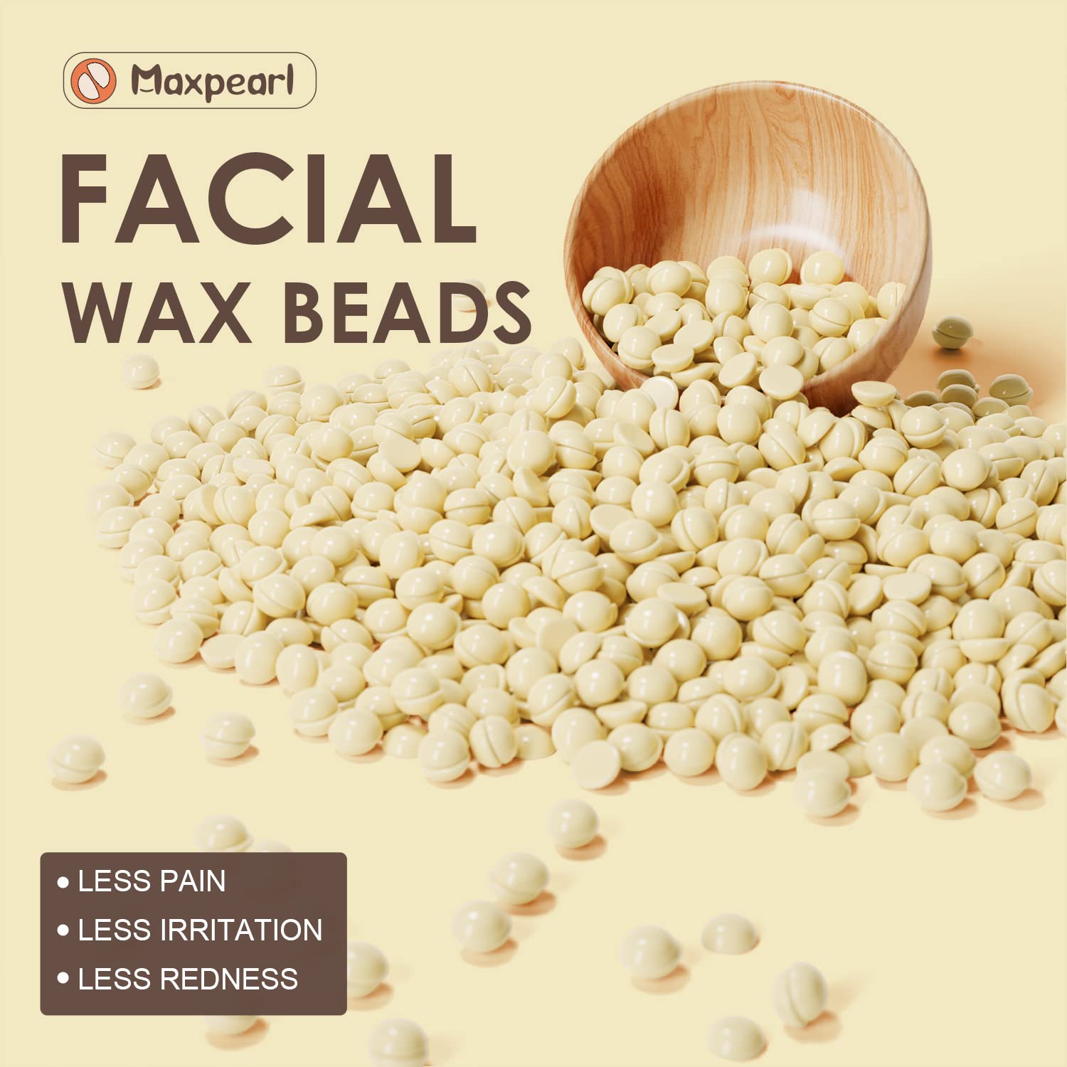 Maxpearl natural ingredients with coconut oil soothe skin during waxing.