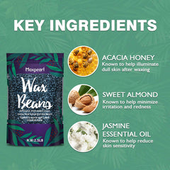 Maxpearl wax beads close-up with natural ingredients for sensitive skin