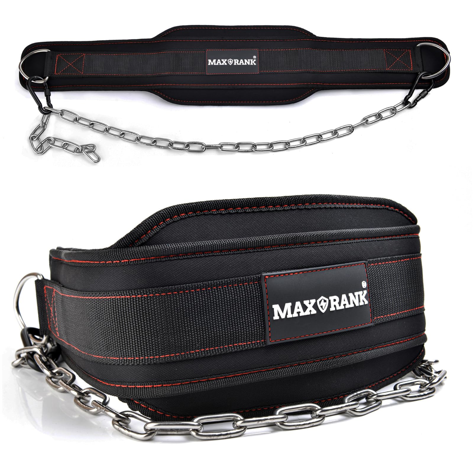 MAXRANK Dip Belt with 37-inch chain suitable for weighted dips and pullups