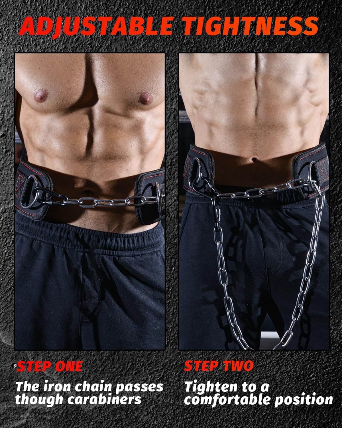 MAXRANK Dip Belt in use during weighted dips and pullups