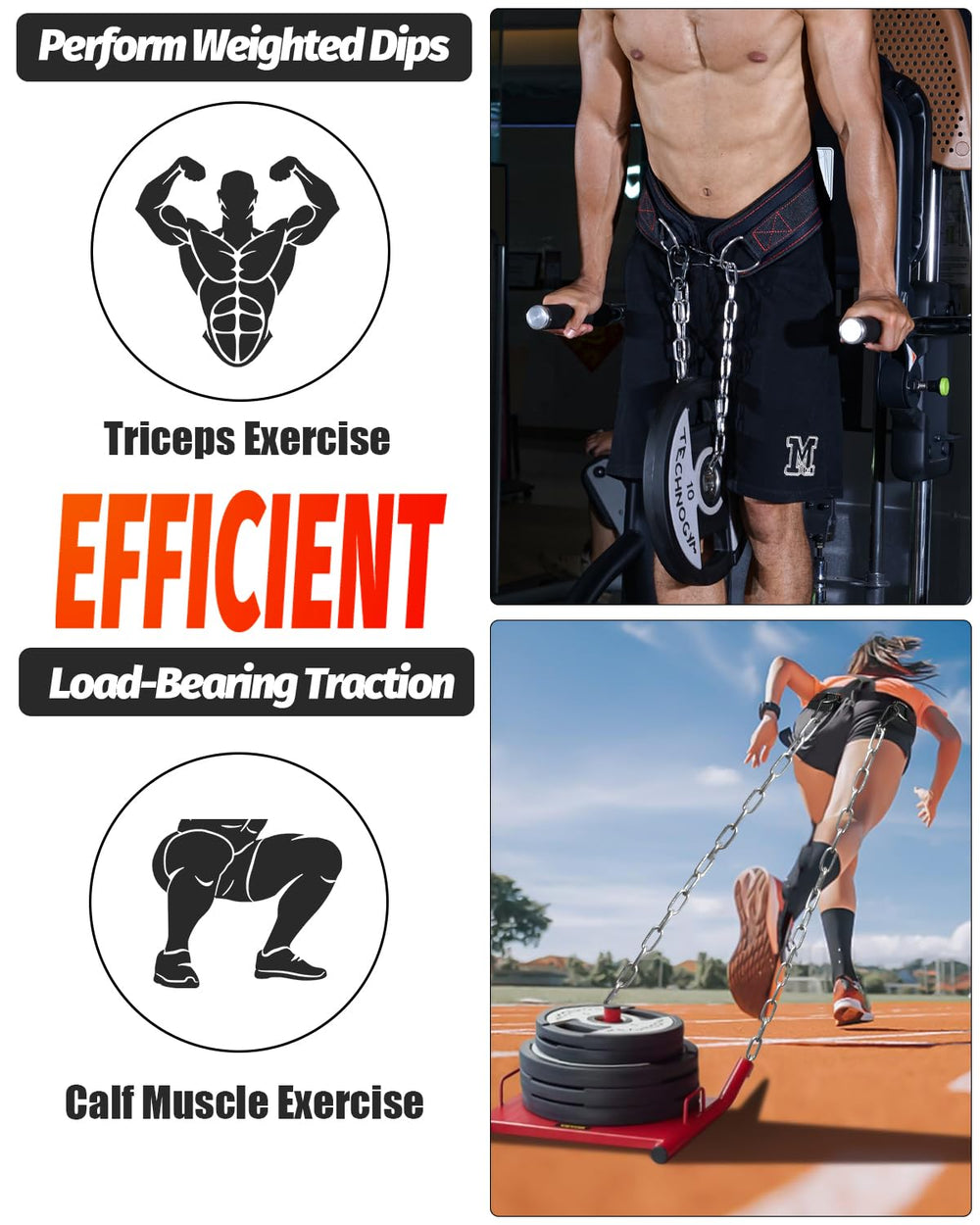 MAXRANK Dip Belt uses military-grade nylon for skin-friendly wear