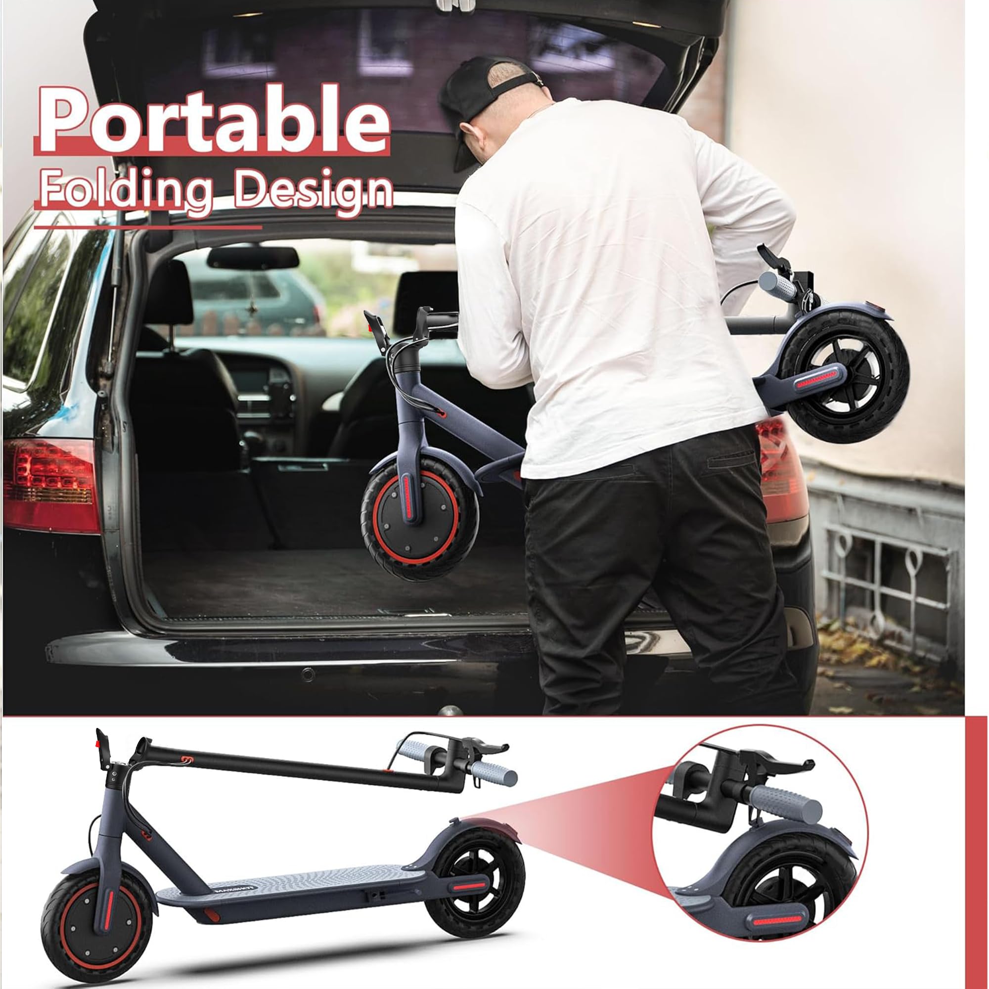 MAXSHOT dual braking system combines drum and EABS for responsive stopping.