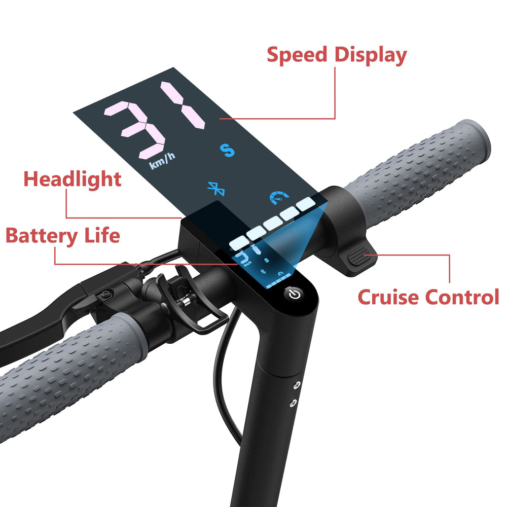MAXSHOT solid 8.5-inch tire offers maintenance-free riding on rough roads.